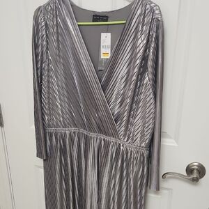 Kate Spade Silver Pleated Dress
